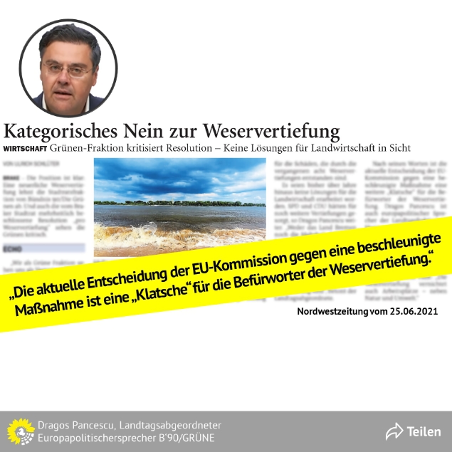 PM - Kategorisches Nein zur Weservertiefung