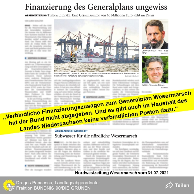 PM - Finanzierung des Generalplans ungewiss