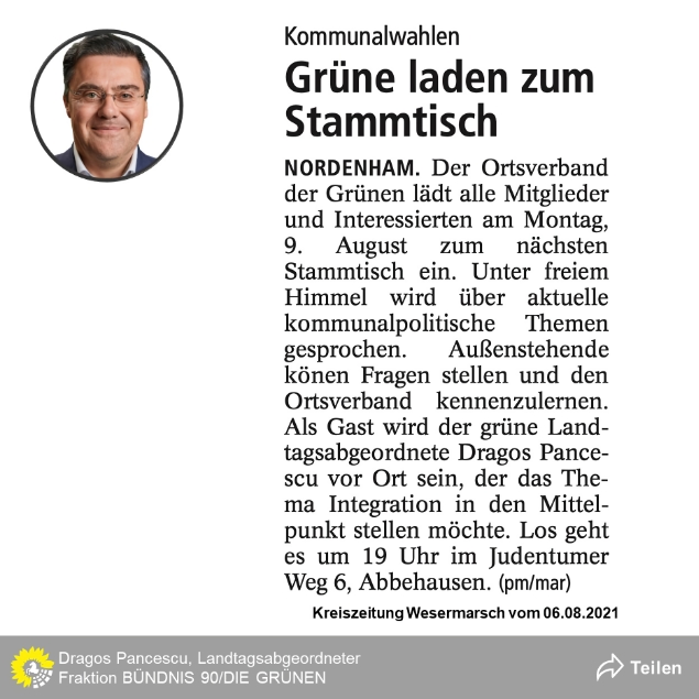 Grüne laden zum Stammtisch