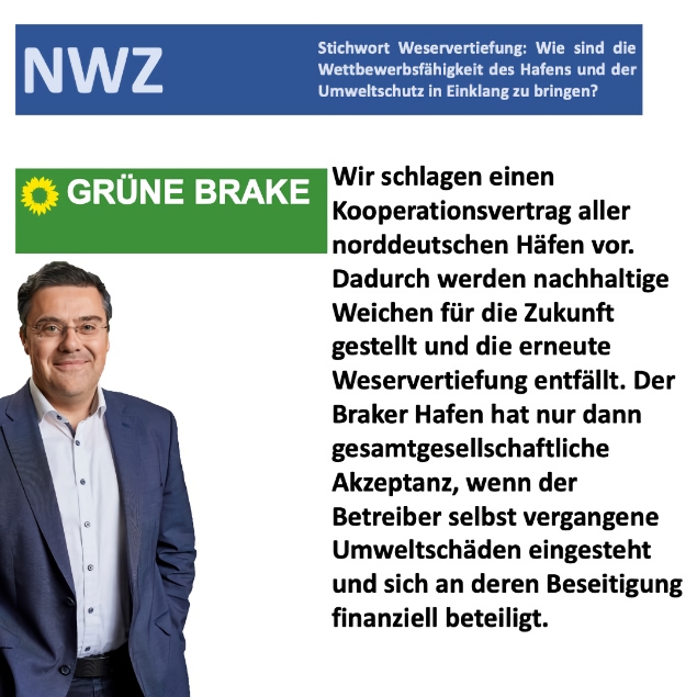 NWZ Frage - Stichwort Weservertiefung