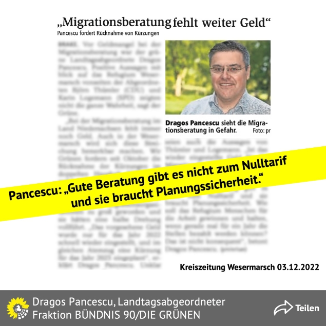 PM - Migrationsberatung fehlt weiter Geld